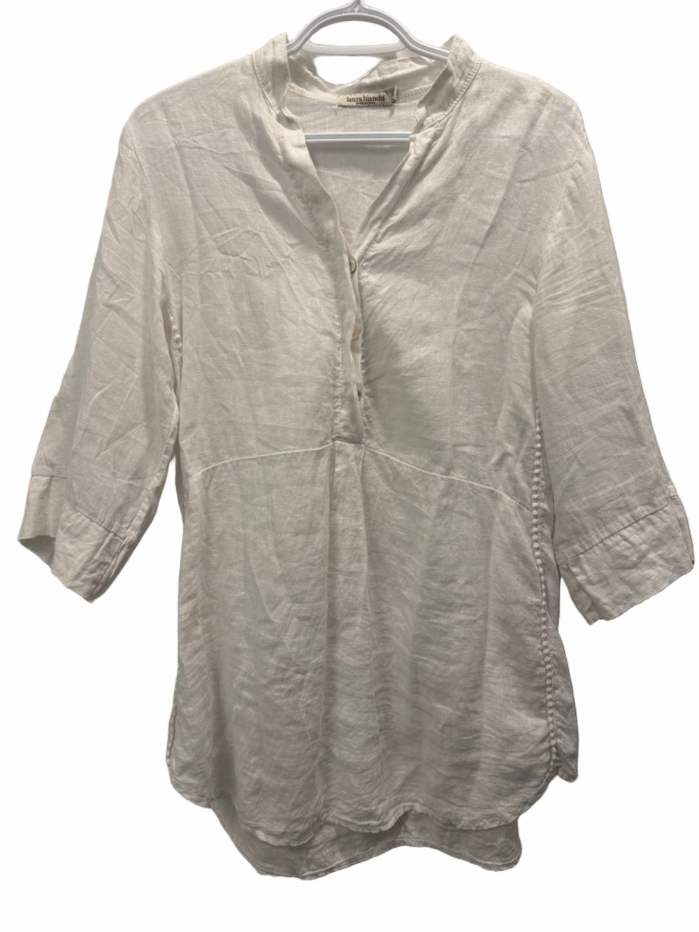Laura Bianchi White Linen Tunic Top